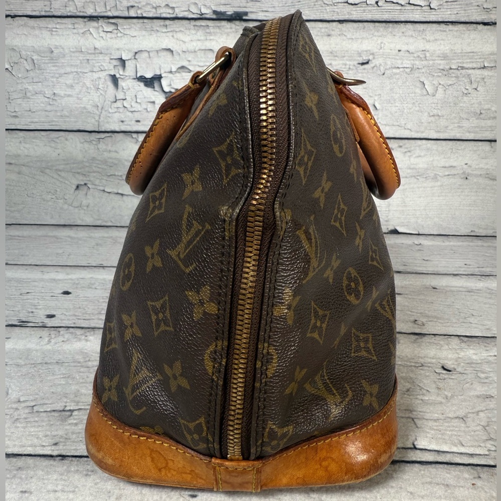 Louis Vuitton Alma Brown Monogram Leather Canvas Handbag - Picture 4 of 16